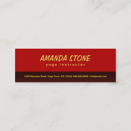 ヨガインストラクターサンライズポーズスキニー名刺 スキニー名刺 (裏面)