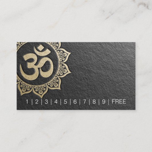 ヨガインストラクターシックブラック金ゴールドOMマンダラロイヤリティ ロイヤリティカード (正面)
