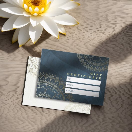 ヨガインストラクターシック金ゴールドマンダラギフト証明書 割引カード