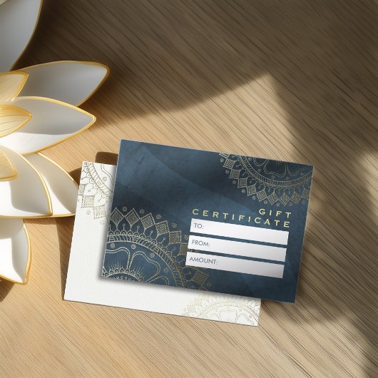 ヨガインストラクターシック金ゴールドマンダラギフト証明書 割引カード