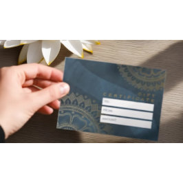 ヨガインストラクターシック金ゴールドマンダラギフト証明書 割引カード