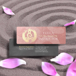 ヨガインストラクターシルバー金ゴールド瞑想ポーズZEN OM スキニー名刺