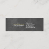 ヨガインストラクターシルバー金ゴールド瞑想ポーズZEN OM スキニー名刺 (裏面)