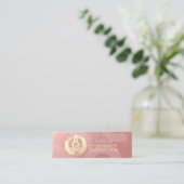 ヨガインストラクターシルバー金ゴールド瞑想ポーズZEN OM スキニー名刺 (スタンド正面)