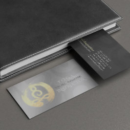 ヨガインストラクターシルバー金ゴールド瞑想ポーズZEN OM 名刺