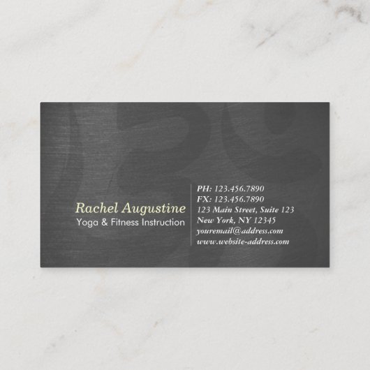 ヨガインストラクターシルバー金ゴールド瞑想ポーズZEN OM 名刺 (裏面)