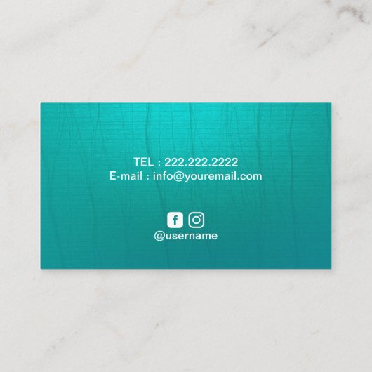 ヨガインストラクタースタイリッシュティール（緑がかった色）曼荼羅禅花 名刺 (裏面)