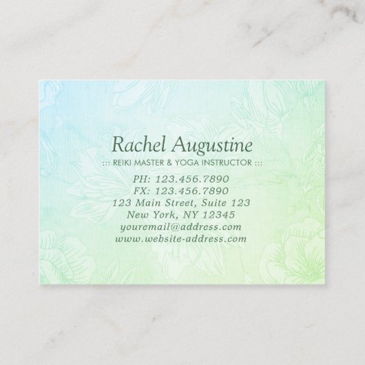 ヨガインストラクタースタジオギフト証明書菩提葉 割引カード (裏面)