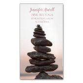 ヨガインストラクタースタジオピンクゼンストーンズ マグネット名刺 (正面縦)