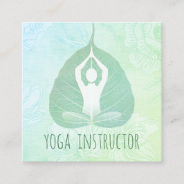 ヨガインストラクタースタジオメディテーションポーズボディリーフ スクエア名刺