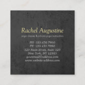 ヨガインストラクタースタジオメディテーションポーズボディリーフ スクエア名刺 (裏面)