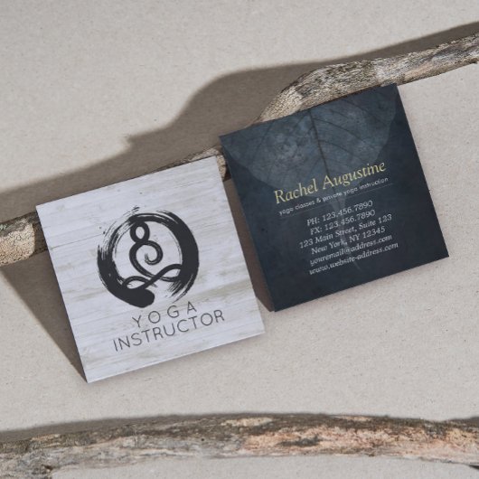 ヨガインストラクタースタジオメディテーションポーズボディリーフ スクエア名刺