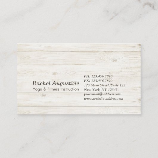 ヨガインストラクタースタジオメディテーションポーズボディリーフ 名刺 (裏面)