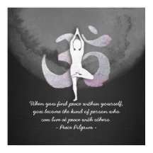 ヨガインストラクタースタジオ引用文ツリーポーズOMシンボル