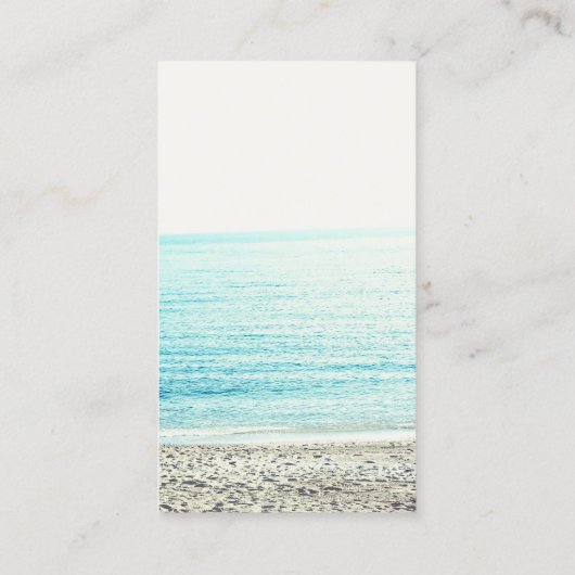 ヨガインストラクタータイポグラフィビーチ写真 名刺 (裏面)