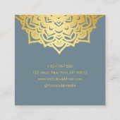 ヨガインストラクターダスティブルーアンド金ゴールドマンダラ スクエア名刺 (裏面)