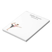 ヨガインストラクターダンサーポーズ先生名前をカスタムする ノートパッド (回転)