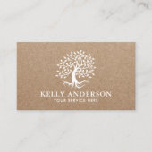 ヨガインストラクターツリーオブライフ素朴クラフト 名刺 (正面)