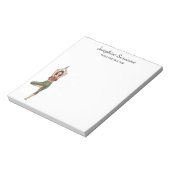 ヨガインストラクターツリーポーズトレーナーと名前をカスタムする ノートパッド (回転)