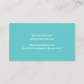 ヨガインストラクターティール(緑がかった色)&シルバーグリッターマンダラ 名刺 (裏面)