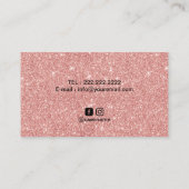 ヨガインストラクターティール(緑がかった色)バラ金ゴールドグリッターマンダラ 名刺 (裏面)