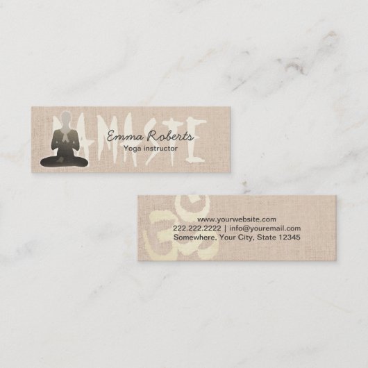 ヨガインストラクターナマステウェルネススパ スキニー名刺 (正面/裏面)