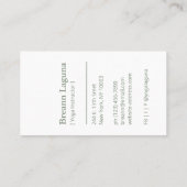 ヨガインストラクターナマステセージグリーンモダン 名刺 (裏面)