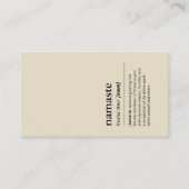 ヨガインストラクターナマステベージュミニマルモダンリスト 名刺 (正面)