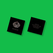 ヨガインストラクターバラ金ゴールドグリッターロータスフラワー スクエア名刺