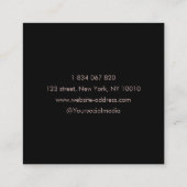 ヨガインストラクターバラ金ゴールドグリッターロータスフラワー スクエア名刺 (裏面)