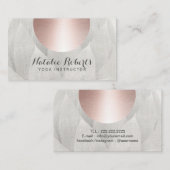 ヨガインストラクターバラ金ゴールドサークルロータスリネン 名刺 (正面/裏面)