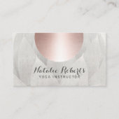 ヨガインストラクターバラ金ゴールドサークルロータスリネン 名刺 (正面)