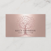 ヨガインストラクターバラ金ゴールドツリーエレガント 名刺 (正面)