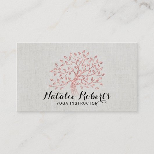 ヨガインストラクターバラ金ゴールドツリーリエレガントネン 名刺 (正面)