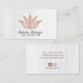 ヨガインストラクターバラ金ゴールドロータスフラワーサロンスパ 名刺 (正面/裏面)