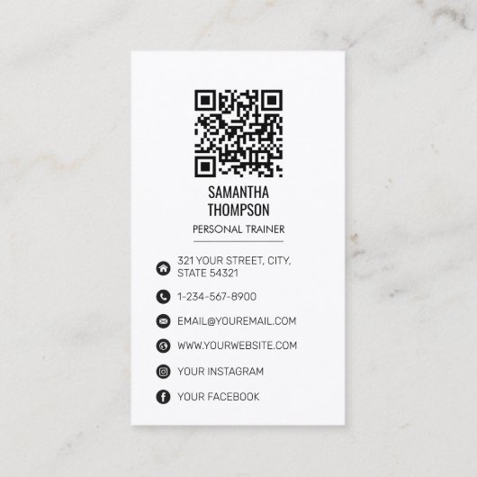 ヨガインストラクターパーソナルトレーナーフィットネス写真 名刺 (裏面)