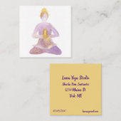 ヨガインストラクターピラツクラスロータスポーズ スクエア名刺 (正面/裏面)