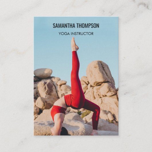 ヨガインストラクターピラティスのトレーナーフィットネス写真 名刺 (正面)