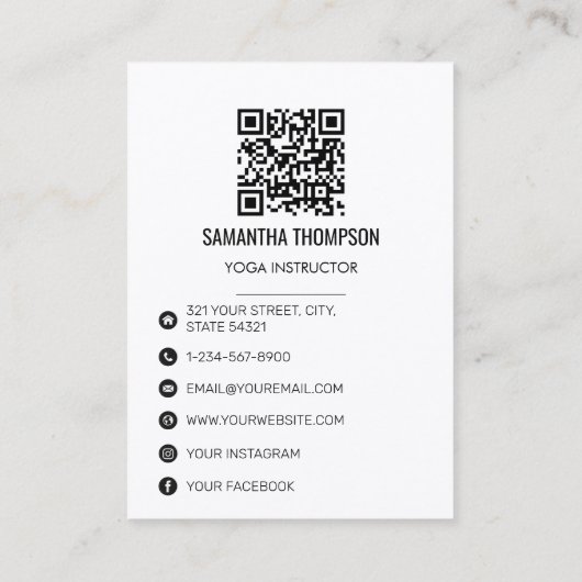 ヨガインストラクターピラティスのトレーナーフィットネス写真 名刺 (裏面)