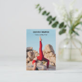 ヨガインストラクターピラティスのトレーナーフィットネス写真 名刺 (スタンド正面)