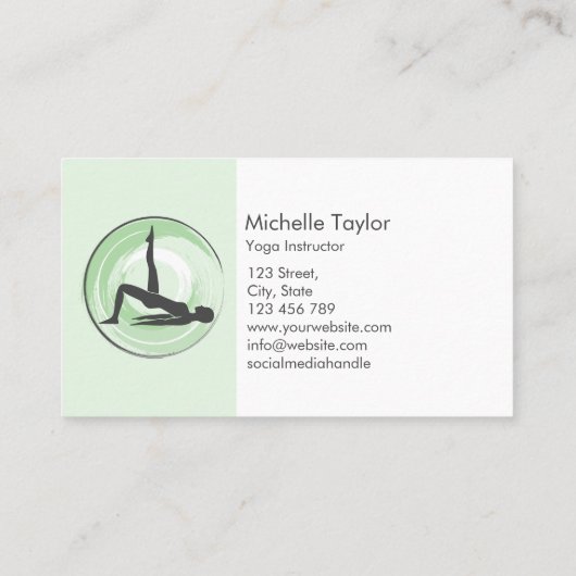 ヨガインストラクターピラティスフィットネスモダンナマステバス 名刺 (裏面)