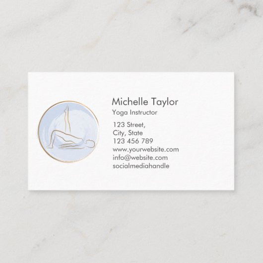 ヨガインストラクターピラティスフィットネスモダンフィットネスバス 名刺 (裏面)