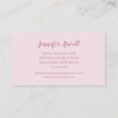 ヨガインストラクターピンクフローラさくらんぼブロッサムツリー 名刺 (裏面)