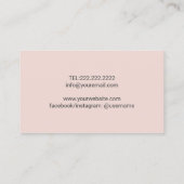 ヨガインストラクターピンク金ゴールドグリッターフローラ曼荼羅 名刺 (裏面)