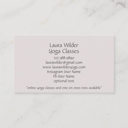 ヨガインストラクターフォト名刺 名刺 (裏面)