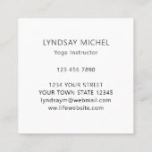 ヨガインストラクターフローラ水彩 スクエア名刺 (裏面)