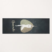 ヨガインストラクターブラック&金ゴールドツリーポーズボディリーフ ヨガマット (正面(横))