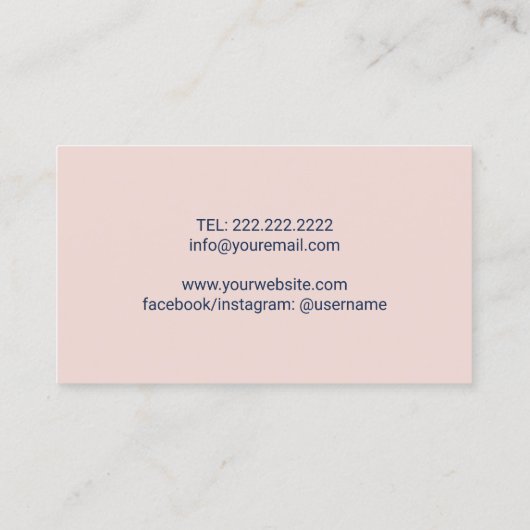 ヨガインストラクターブルーロータスフローラマンダラ赤面 名刺 (裏面)