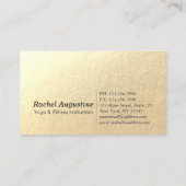 ヨガインストラクターブルー&金ゴールド瞑想ポーズZEN OM 名刺 (裏面)