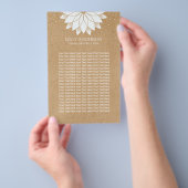 ヨガインストラクターホワイトロータスフローラ素朴クラフト チラシ (ハンドル)